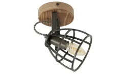 Deckenleuchte, 1-flammig, Holz/Metall