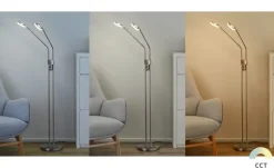 Fischer-Honsel LED-Leseleuchte,2-flammig, Nickel-matt mit Dimmer