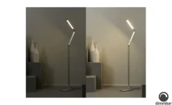 Fischer-Honsel LED-Stehleuchte, Alufarben mit Dimmer