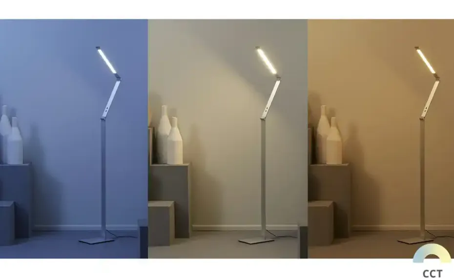 Fischer-Honsel LED-Stehleuchte, Alufarben mit Dimmer