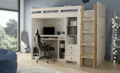 Hochbett mit Kleiderschrank und Schreibtisch