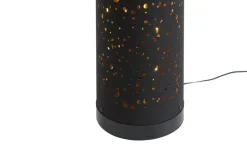 LED-Stehleuchte, 1-flammig, Stoff schwarz/gold