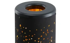 LED-Stehleuchte, 1-flammig, Stoff schwarz/gold