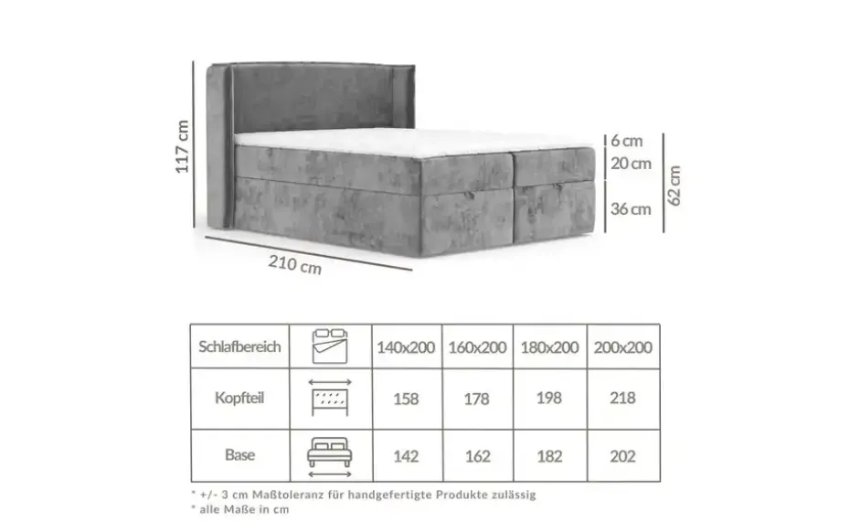 maison de rêve Boxspringbett mit Stauraum Passion