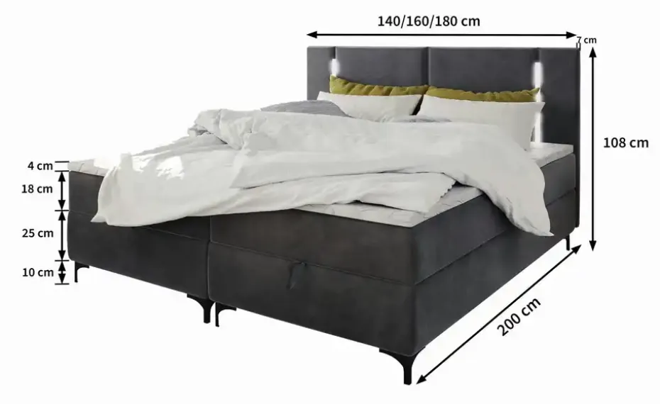 MASSENO Boxbett mit Bettkasten