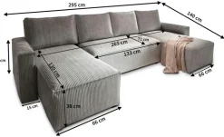 MASSENO Wohnlandschaft mit Schlaffunktion Aspra