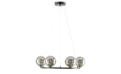 Meisterleuchten LED-Krone 6-flammig, schwarzchrom/Rauchglas