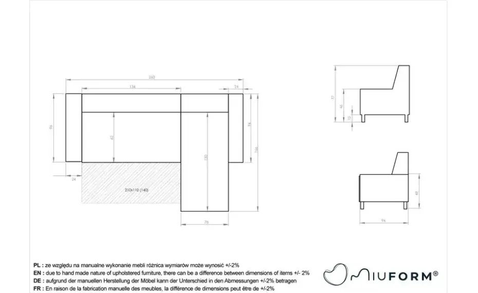 Miuform Ecksofa mit Schlaffunktion Dazzling Daisy