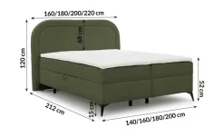 S-STYLE Boxbett mit Bettkasten, Bouclé-Stoff Sonna