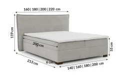 S-STYLE Boxbett mit Bettkasten, Cord, H3 Lovetti