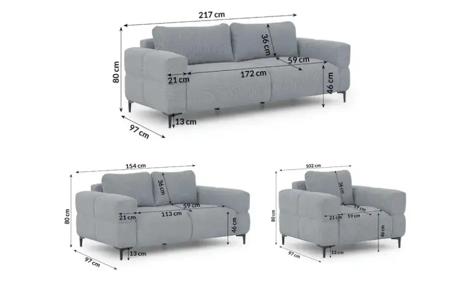 S-STYLE Polstergarnitur 3+2+1 Cardea
