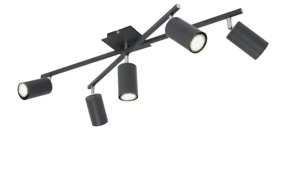 Trio Deckenspot, 5-flammig, schwarz