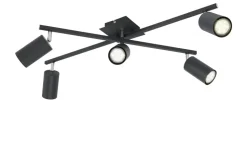 Trio Deckenspot, 5-flammig, schwarz